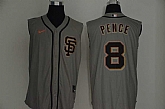 Giants 8 Hunter Pence Gray Nike Cool Base Sleeveless Jersey,baseball caps,new era cap wholesale,wholesale hats